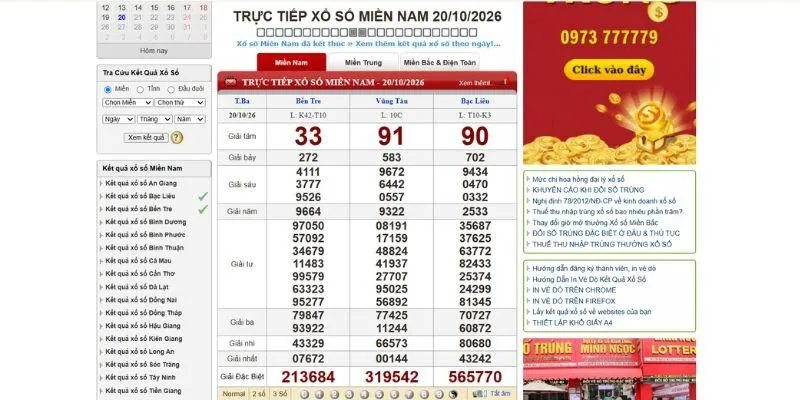 xổ số miền nam trực tiếp