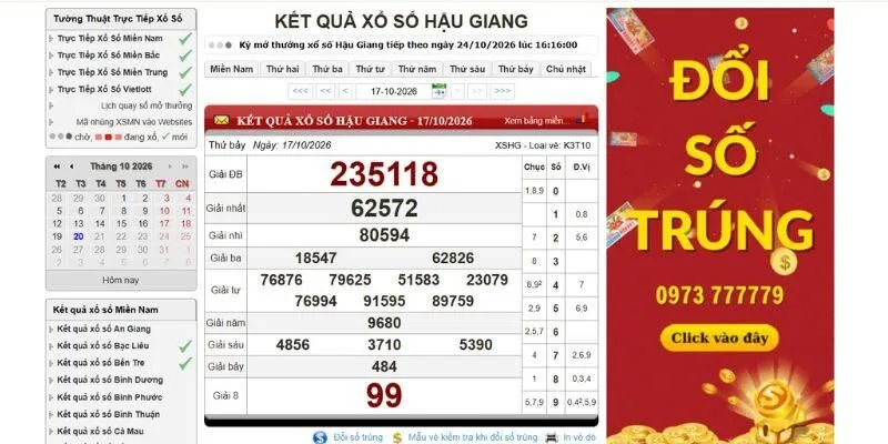 xổ số hậu giang