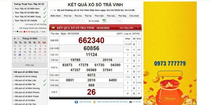 xổ số trà vinh